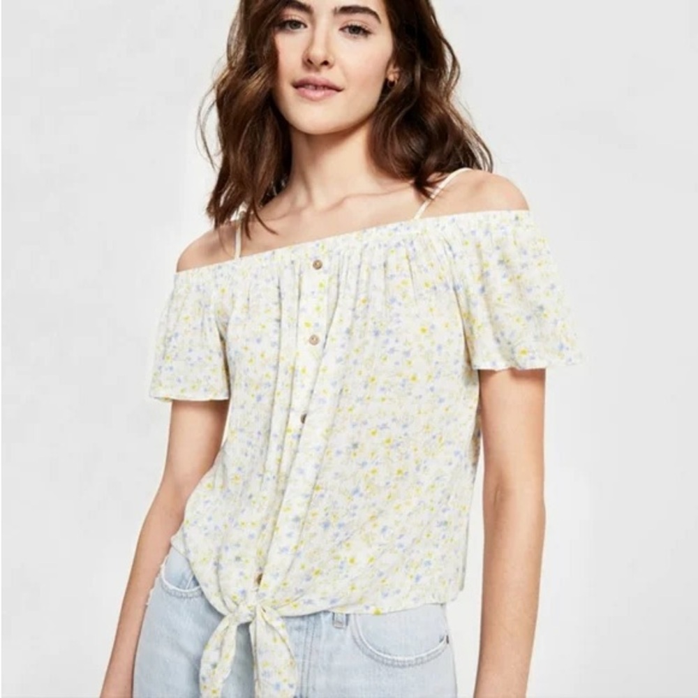 Hippie Rose Off-The-Shoulder Top floral‎ Flowy women’s size medium